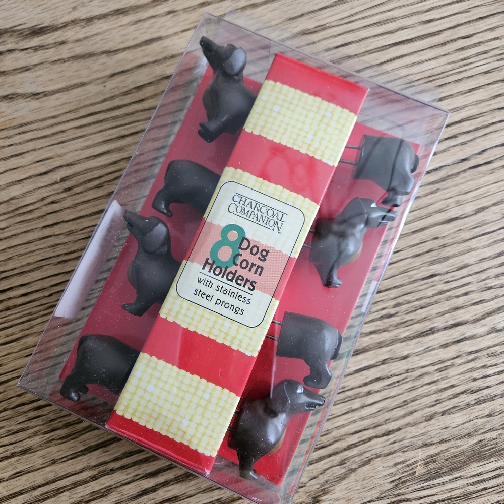 Dauchshund Corn Holders 4 pairs...new unused Uncommon Goods/Charcoal Companion
